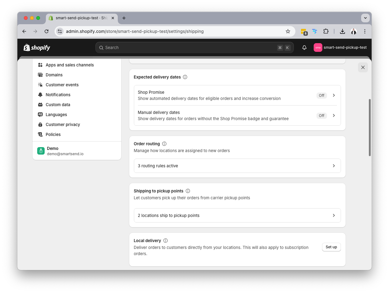 Active pickup points