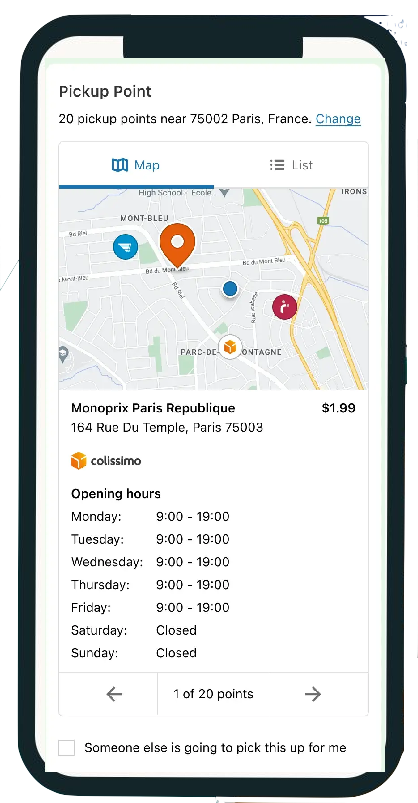 Pickup Points for Shopify